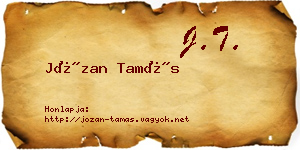 Józan Tamás névjegykártya